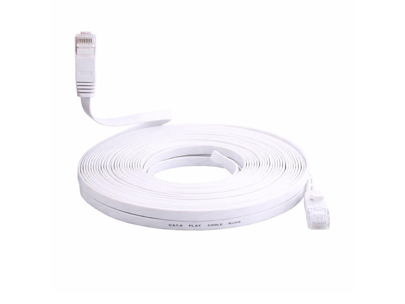 Cablu UTP cu Mufe Cat6 Plat Flexibil 10m – Conexiune Gigabit în Spații Înguste