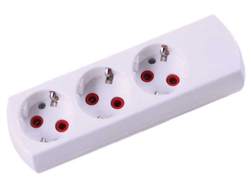 Triplu ștecher fără fir (3 găuri) – compact și ușor de montat