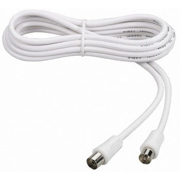 Cablu RF 1.8m alb – Conectare antenă TV, semnal coaxial