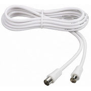 Cablu RF 1.8m alb – Conectare antenă TV, semnal coaxial