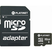 Card MicroSDHC 16GB Platinet cu adaptor SD, viteză stabilă și compatibilitate universală