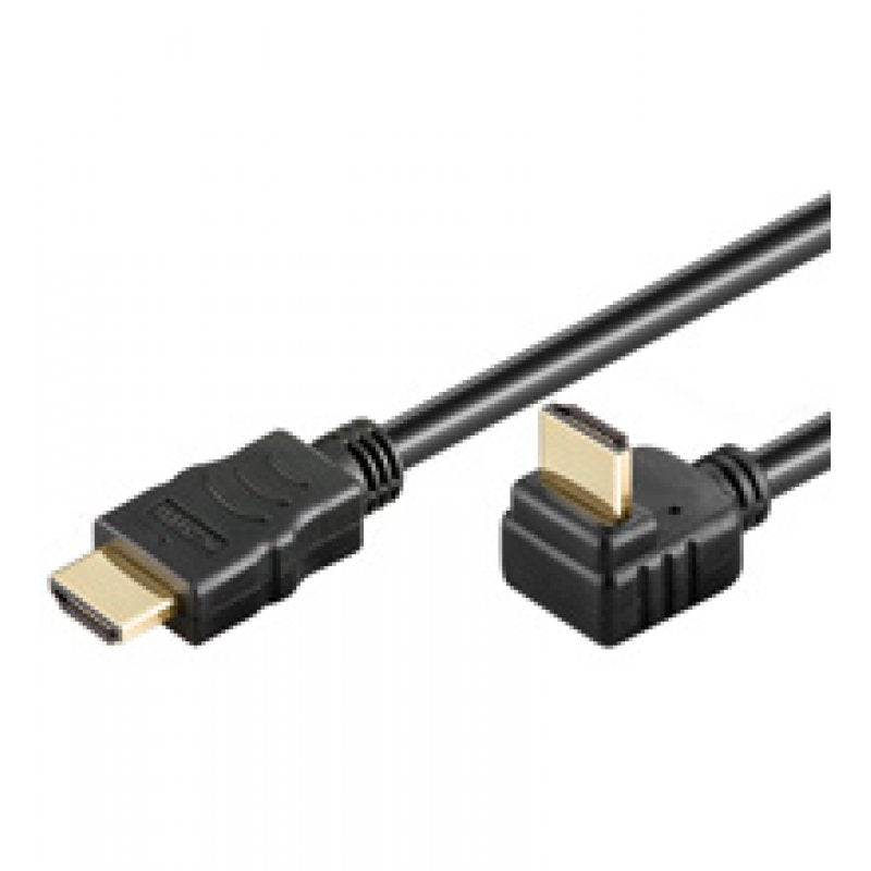 Cablu HDMI 19p–19p 1.5m Gold 90° – Conector auriu, unghi drept, HDMI 1.4