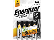 Set 4 baterii alcaline R6 Energizer – AA 1.5V, energie fiabilă pentru uz zilnic