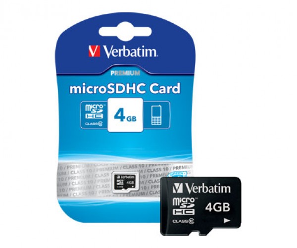 Card MicroSDHC 4GB Verbatim, fiabilitate ridicată, compatibilitate universală