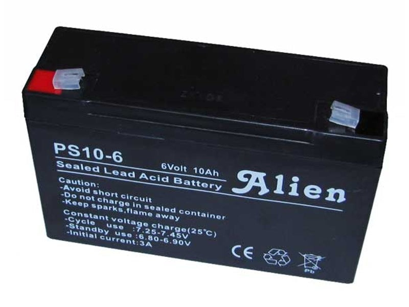 Acumulator plumb-acid 6V – 10Ah – Alien – baterie sigilată SLA VRLA pentru jucării, sisteme de iluminat și echipamente 6V