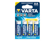 Set 4 baterii Varta High Energy Longlife Power R6 – AA 1.5V, performanță fiabilă
