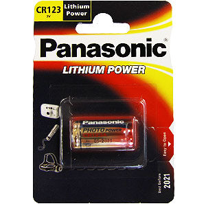 Baterie Panasonic CR123 Lithium Power – 3V, litiu, pentru lanterne și camere foto