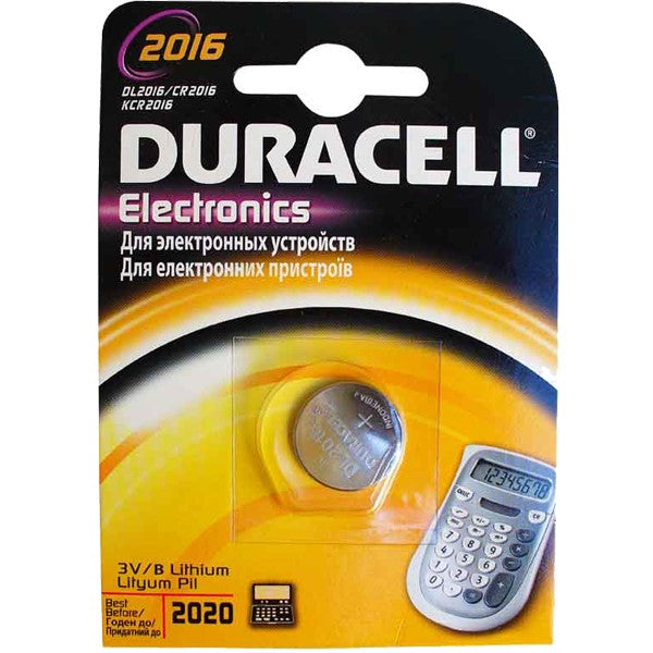 Baterie 3V CR2016 Duracell – Litiu pentru ceasuri, telecomenzi și electronice mici