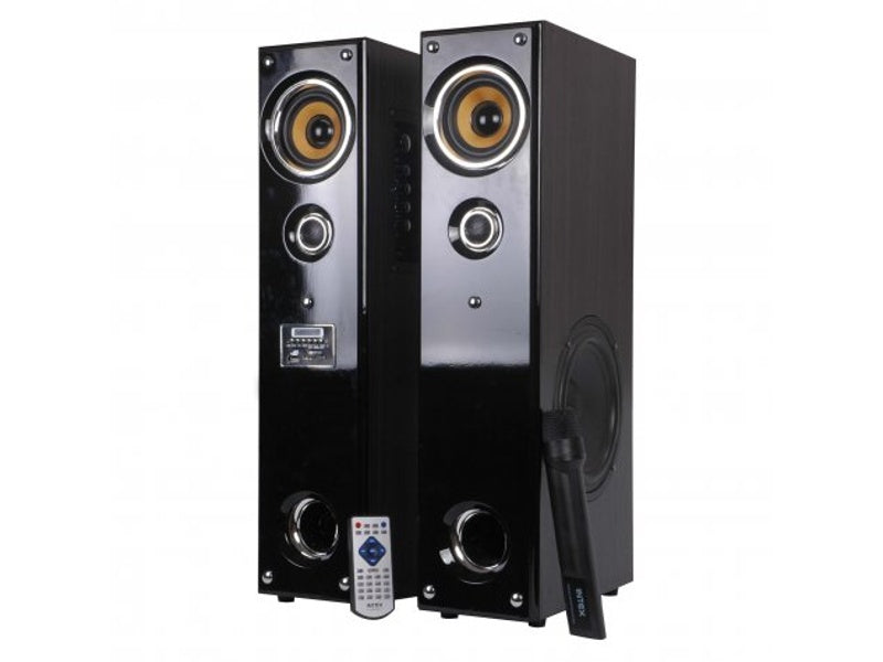 Sistem Audio 2 Turnuri Intex – FM, SD, USB, Microfon Wireless, 42W+42W