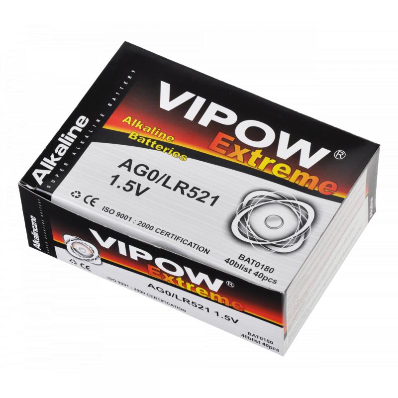 Baterie AG0 Vipow Extreme – Alcalină pentru ceasuri, jucării și electronice mici