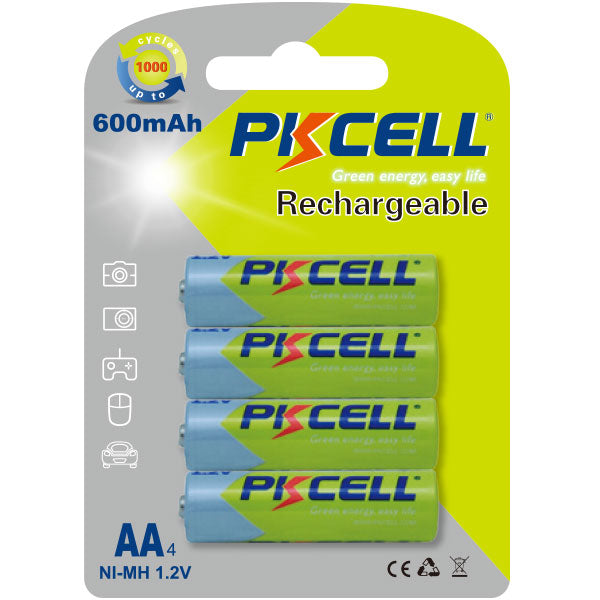 Acumulator NiMH AA R6 – PKCELL 600mAh – baterie reîncărcabilă pentru dispozitive cu consum redus