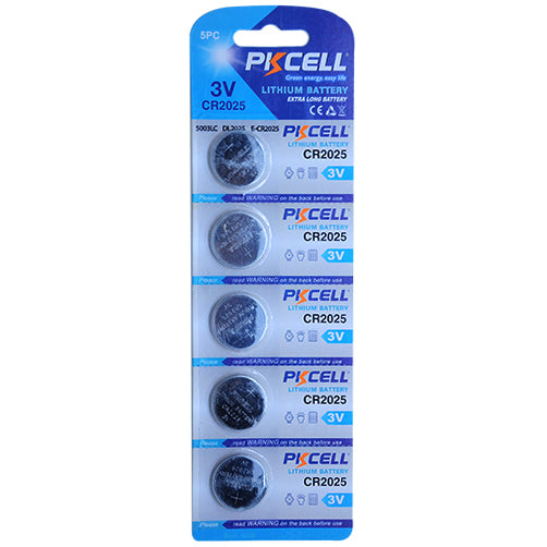 Set 5 baterii PKCELL CR2025 – 3V litiu, blister