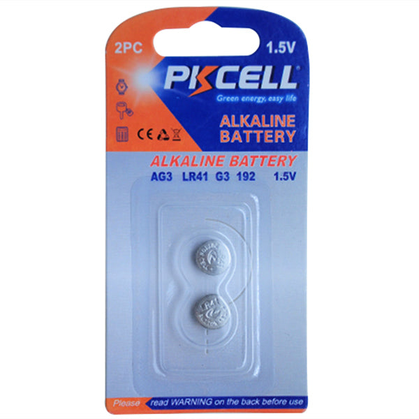 Baterii AG1 PKCELL – Set 2 bucăți, alcaline 1.5V pentru ceasuri și electronice miniaturizate