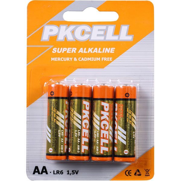 Set 4 baterii PKCELL R6 alcaline – AA 1.5V, cost redus pentru uz larg