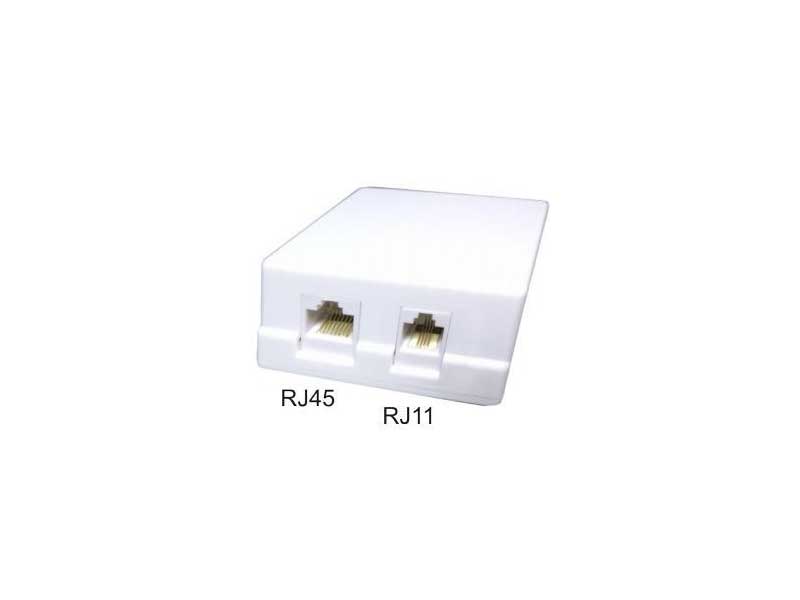 Priză UTP + telefon Cat5 – conexiune combinată RJ45 și RJ11