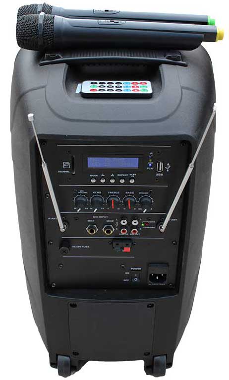 Incintă Acustică ABS Activă 2810AUS-CB Alien – Boxă Portabilă 10 inch cu MP3, Radio, 2 Microfoane Wireless și Acumulator