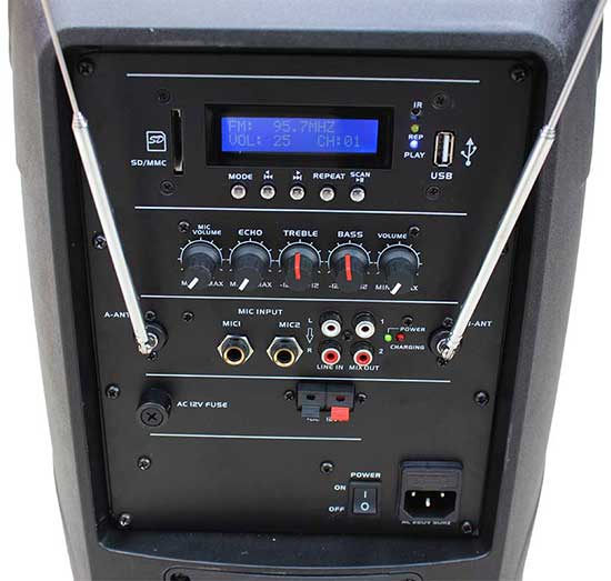 Incintă Acustică ABS Activă 2810AUS-CB Alien – Boxă Portabilă 10 inch cu MP3, Radio, 2 Microfoane Wireless și Acumulator