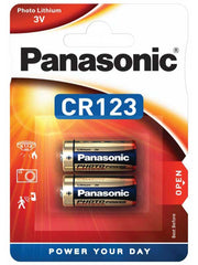 Baterii Panasonic CR123 Lithium Power – Set 2 bucăți, 3V, litiu, pentru lanterne și camere foto