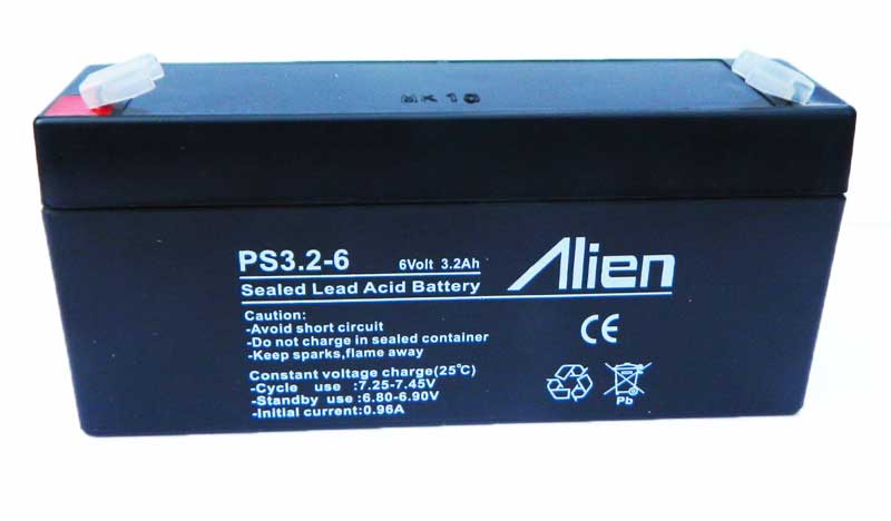 Acumulator plumb-acid 6V – 3.2Ah – Alien – baterie sigilată SLA VRLA pentru jucării, lanterne și echipamente 6V