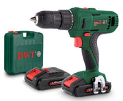 Bormașină cu acumulator 18V 1.5Ah DWT – 45 Nm, 2 trepte, 2 acumulatori Samsung