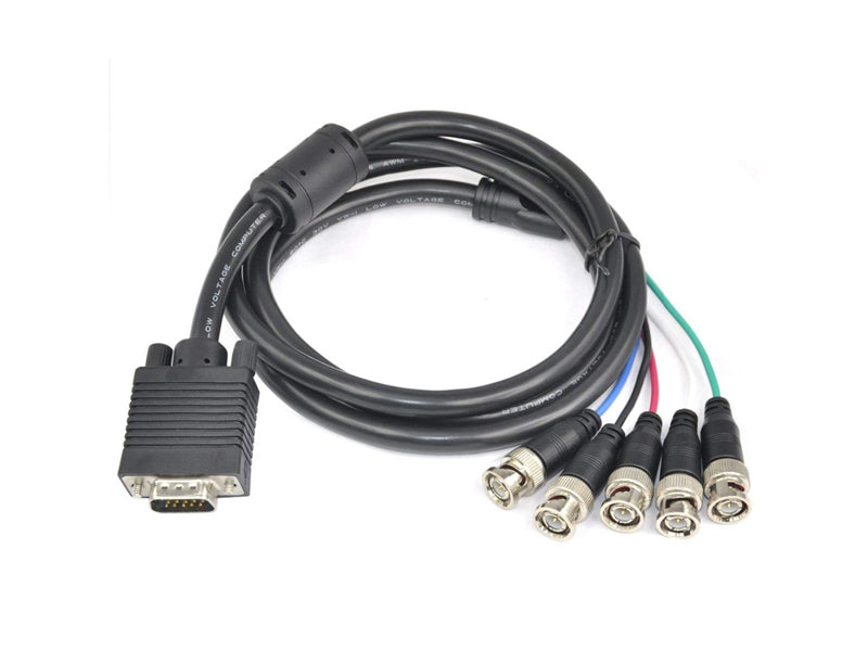 Cablu date monitor HD15 tată la 5x BNC, 1.8m – Conexiune profesională video RGBHV