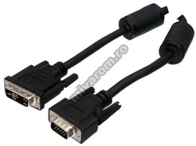 Cablu date monitor LCD DVI 24+1 – HD15 (VGA) tată 1.5m – Conversie DVI-I la VGA