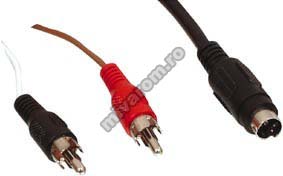 Cablu SVHS la 2RCA 1.5m – Conectare video + audio pentru echipamente AV