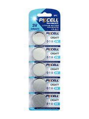 Set baterii CR2477 3V PKCELL – 5 bucăți, litiu, durată mare de viață