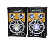 Set 2 Boxe cu Amplificare și MP3 Intex DJ801K – Sistem Audio Compact cu Subwoofer de 6.5