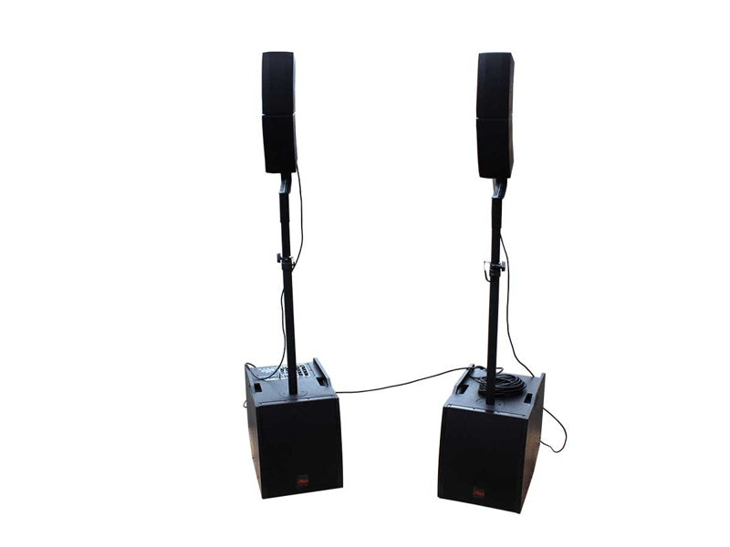 Sistem Audio Profesional 2+2 USB/SD/BT 2×100W Alien – Set Complet cu Boxe și Amplificare Integrată