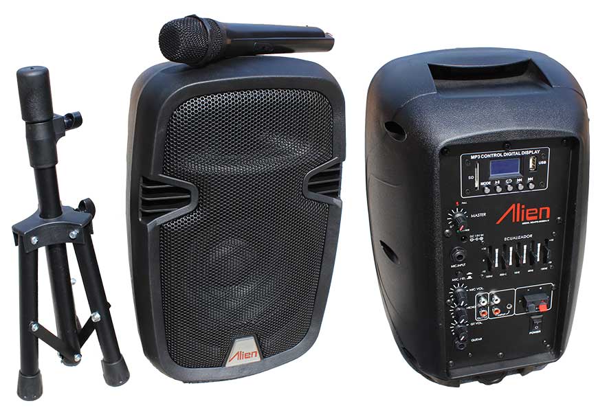 Incintă Activă 8 inch ABS 2108DA-R USB/SD/FM/BT/ACCU Alien – Sistem Audio Compact cu Acumulator și Conectivitate Completă