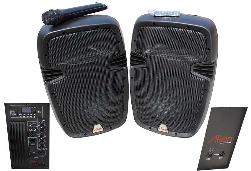 Set 2 Boxe ABS 10 inch 2110 USB/SD/FM/BT Alien – Sistem Audio Complet cu Conectivitate Bluetooth