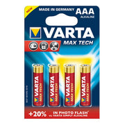 Set 4 baterii Varta Max Tech 4703 AAA – LR03, 1.5V, performanță premium