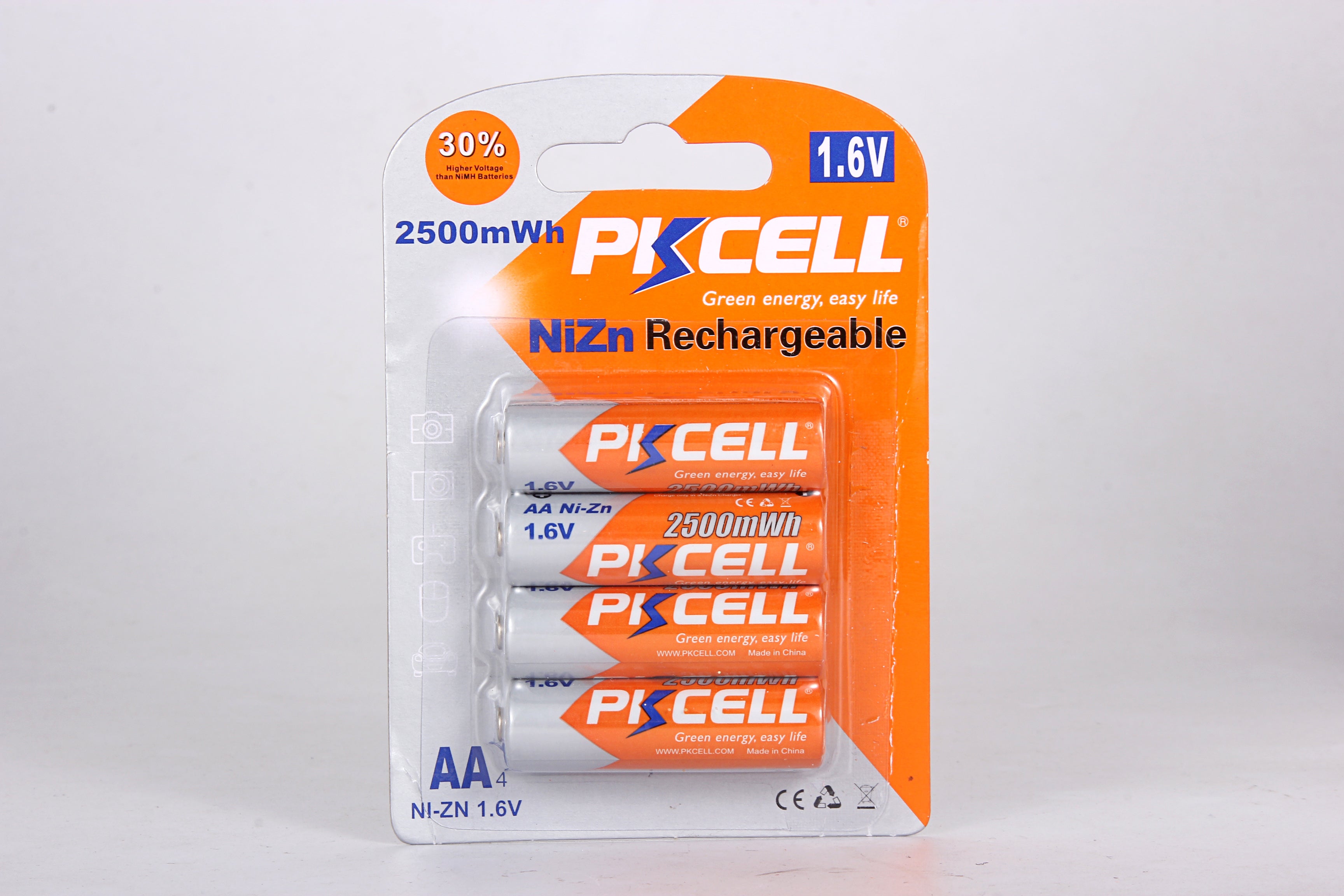 Set 4 acumulatori PKCELL R6 AA NiZn 1.6V 2500mAh