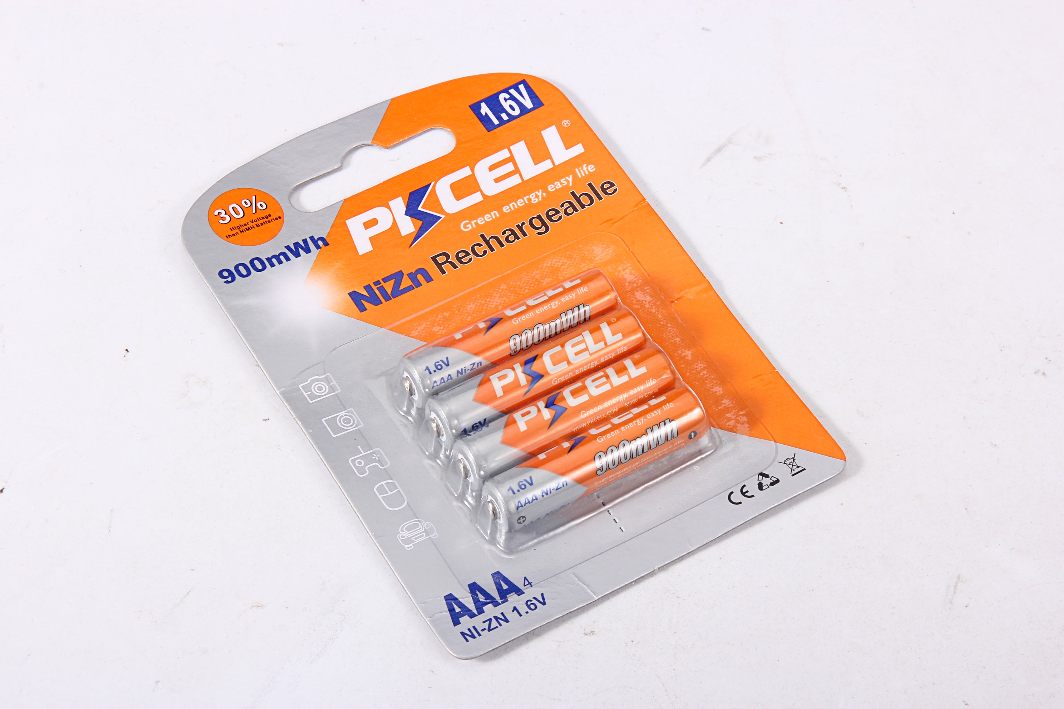 Set 4 acumulatori PKCELL R3 AAA NiZn 1.6V 900mAh