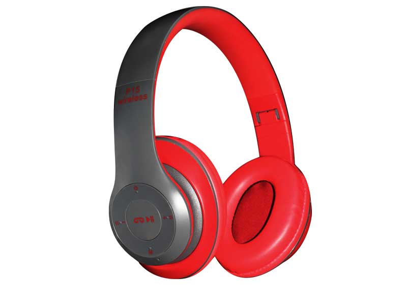 Căști Bluetooth P15 Alien Roșii, Over-Ear, Radio FM, MP3, TF, Microfon