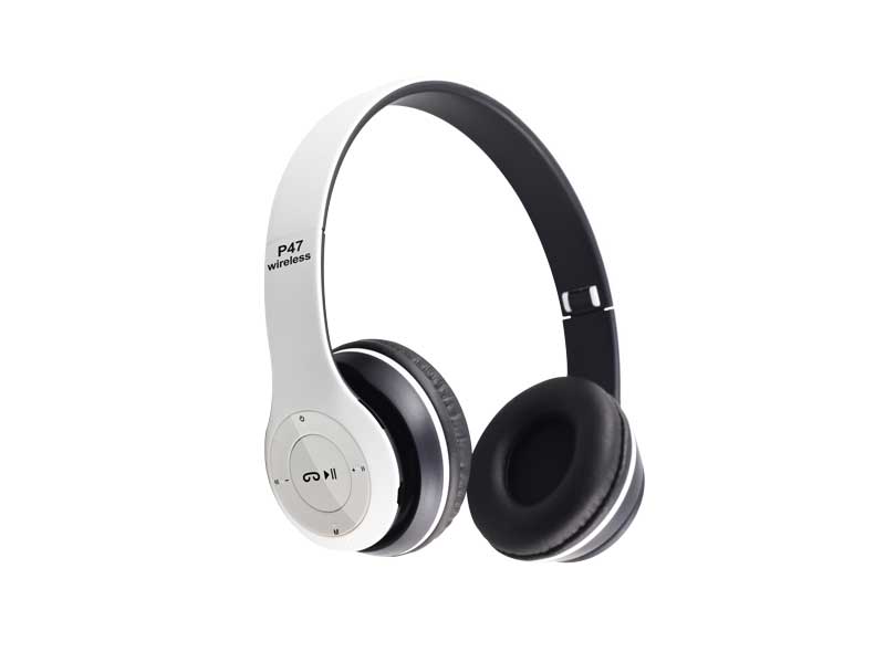 Căști Bluetooth P47 Alien Albe, Radio FM, MP3, TF, Microfon