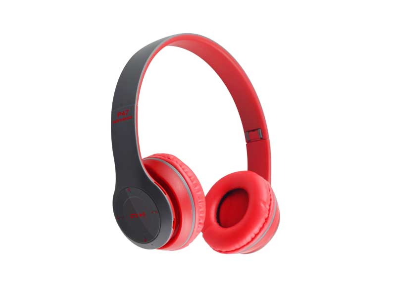 Căști Bluetooth P47 Alien Roșii, Radio FM, MP3, TF, Microfon