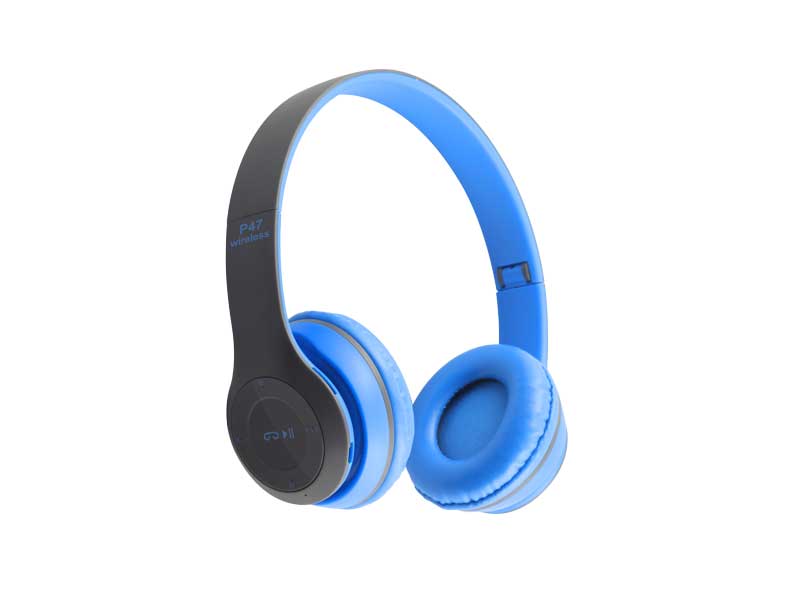 Căști Bluetooth P47 Alien Blue, Radio FM, MP3, TF, Microfon