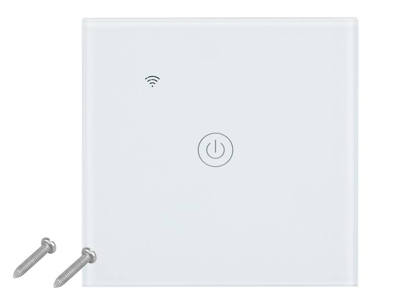 Întrerupător WiFi tactil din sticlă – control smart, design premium alb