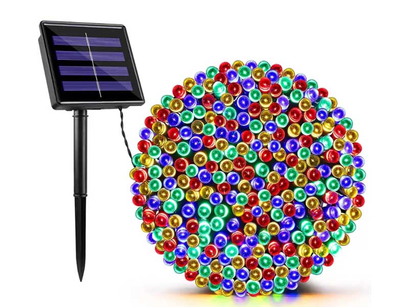 Instalație solară 30M multicoloră – Șir LED decorativ pentru exterior cu autonomie solară