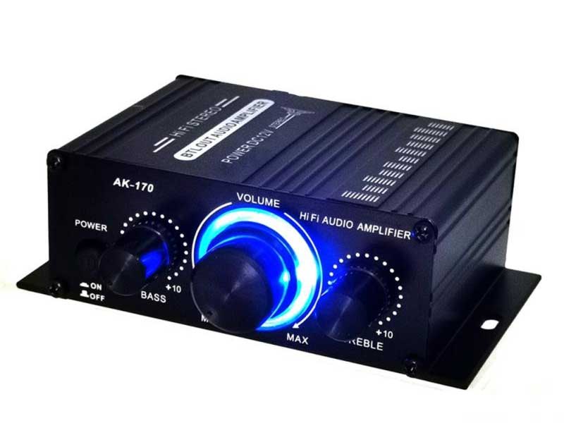 Amplificator auto AK170 – 2×20W RMS, Mini Hi-Fi Digital, Aluminiu, 12V