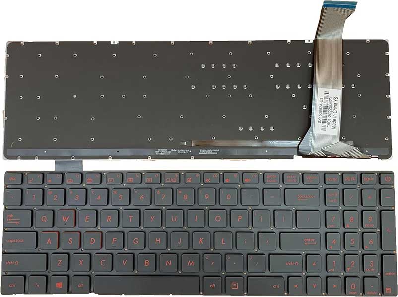 Tastatură Laptop Asus GL552 Iluminată – Layout US, Compatibilitate ROG