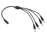 Cablu alimentare DC 2.1mm mamă la 4× DC tată – Distribuție alimentare pentru 4 dispozitive