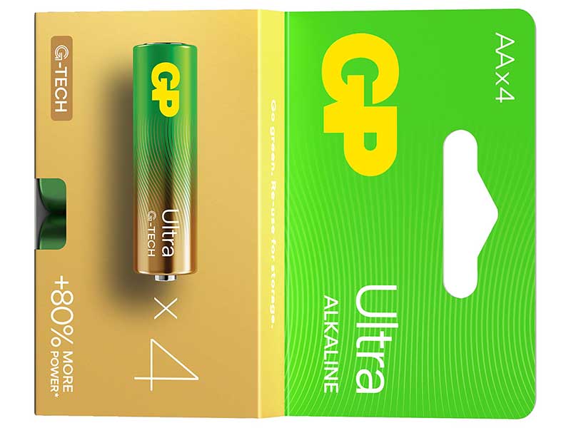 Set 4 baterii Ultra Alcaline R6 GP – AA 1.5V, performanță optimă