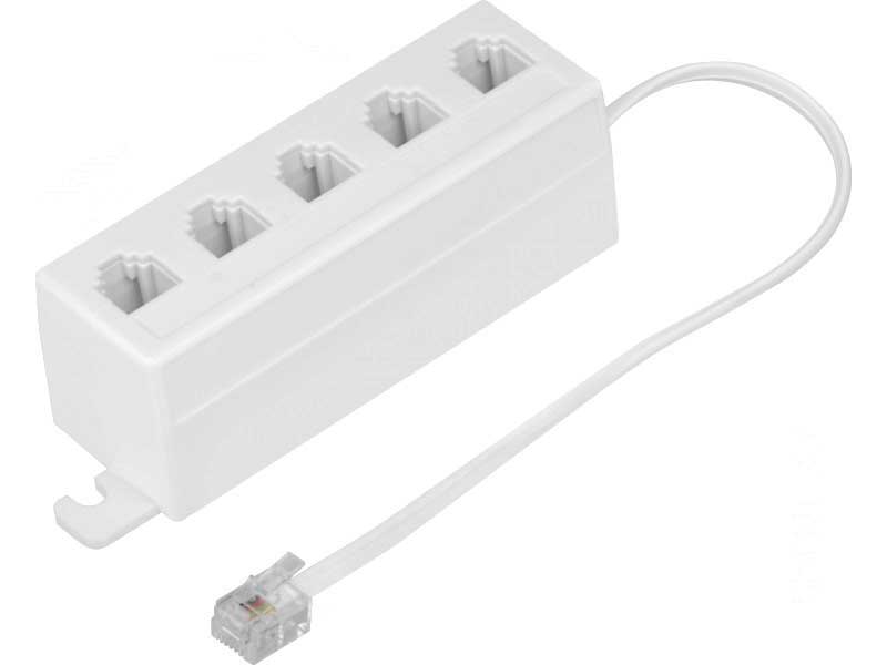 Adaptor telefon tată – 5× mamă TEL-0030 – splitter linie telefonică