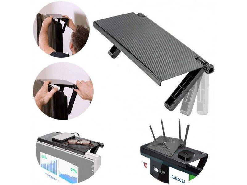 Suport Receiver Montabil pe TV din ABS – Etajeră Reglabilă 33 × 16.5 cm