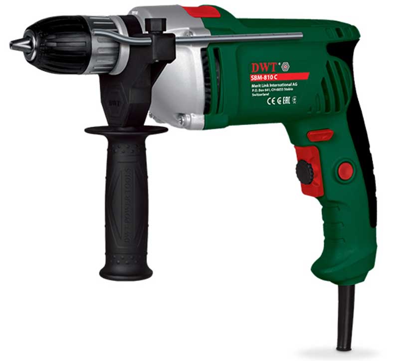 Bormașină cu percuție 810W DWT – mandrină rapidă, 2 trepte, 44800 bpm