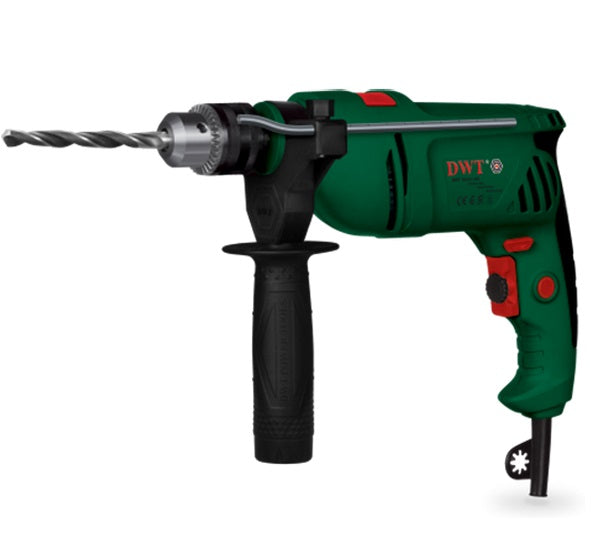 Bormașină cu percuție 600W DWT – 2 trepte, 44800 bpm, mandrină 13 mm