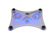 Suport laptop cu răcire Intex IT-CP02, 3 ventilatoare și iluminare albastră